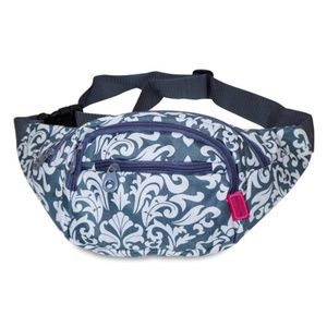 Damask Gray & White Multi Pocket Fanny Pack BB527
